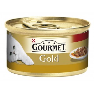 GOURMET GOLD kaķu konservs gaļas gabaliņi mērcē (tītars, pīle) 85g