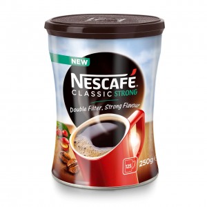 NESCAFE CLASSIC Strong šķīstošā kafija metāla kārbā, 250g